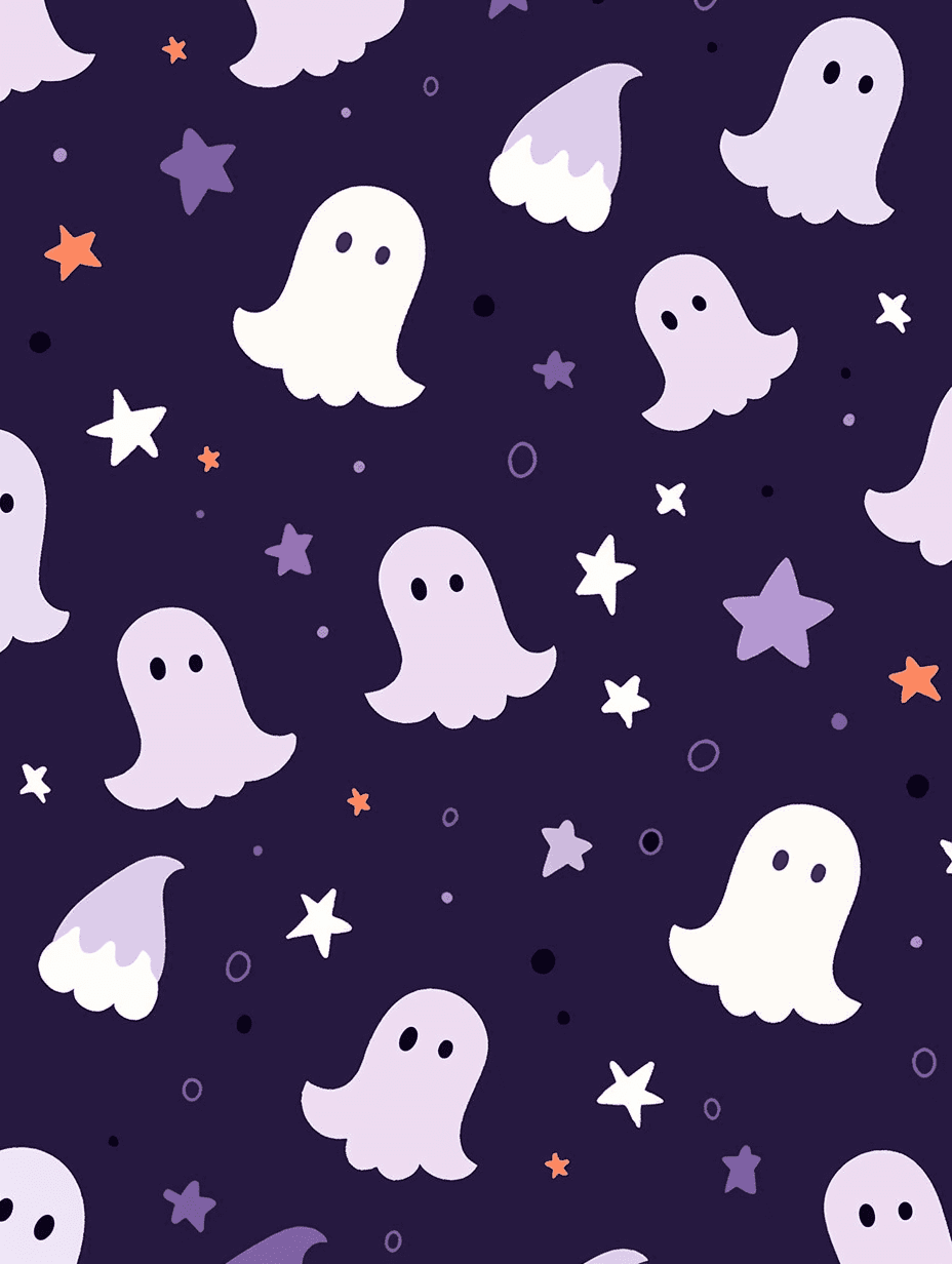 Halloween Ghost Rise original repeating artwork