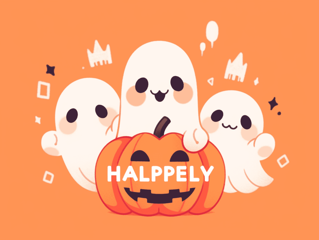 Halloween Ghost Label original repeating artwork
