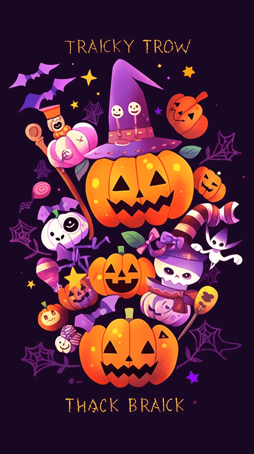 Halloween Design Neon original repeating artwork
