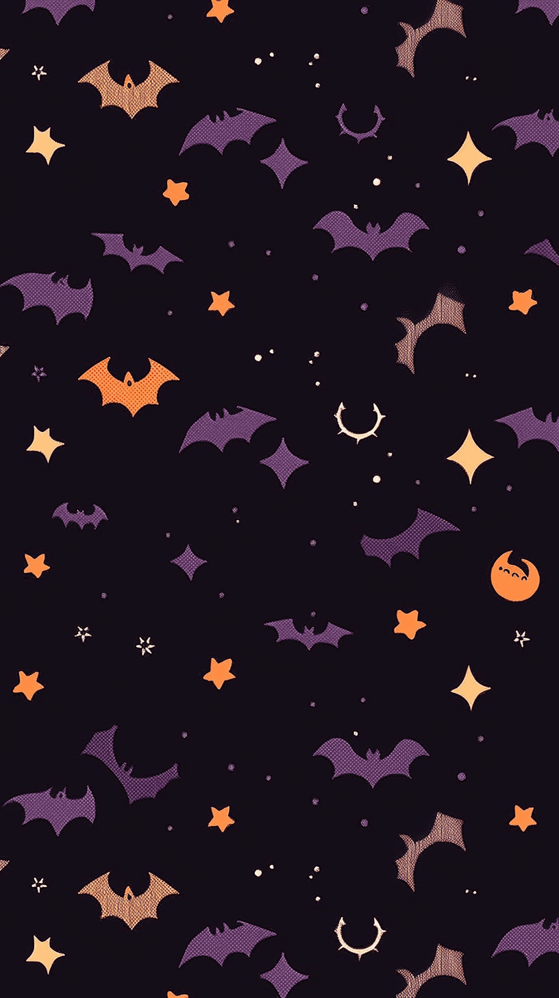 Halloween Bat Twilight original repeating artwork