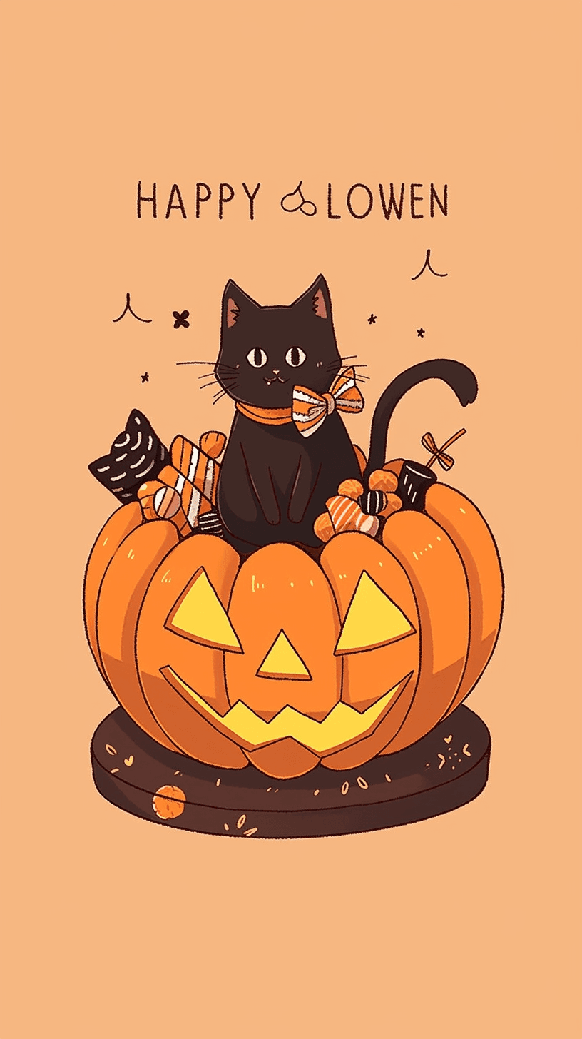 Halloween Cat Club original repeating artwork