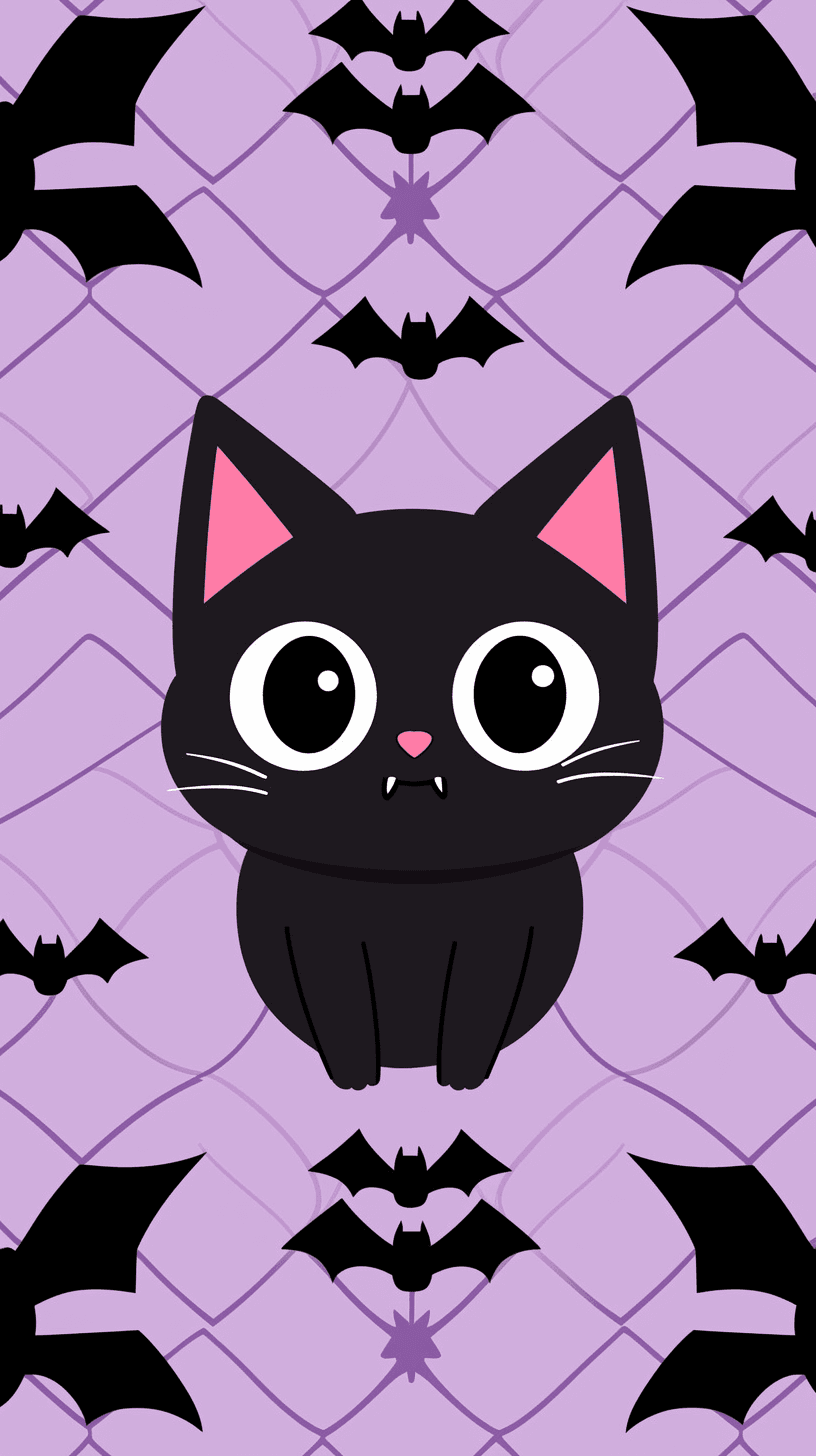 Halloween Cat Bat 001 original repeating artwork