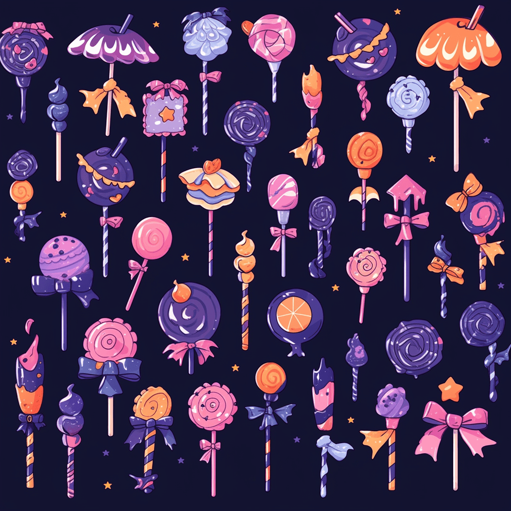 Halloween Lollipop Parade original repeating artwork
