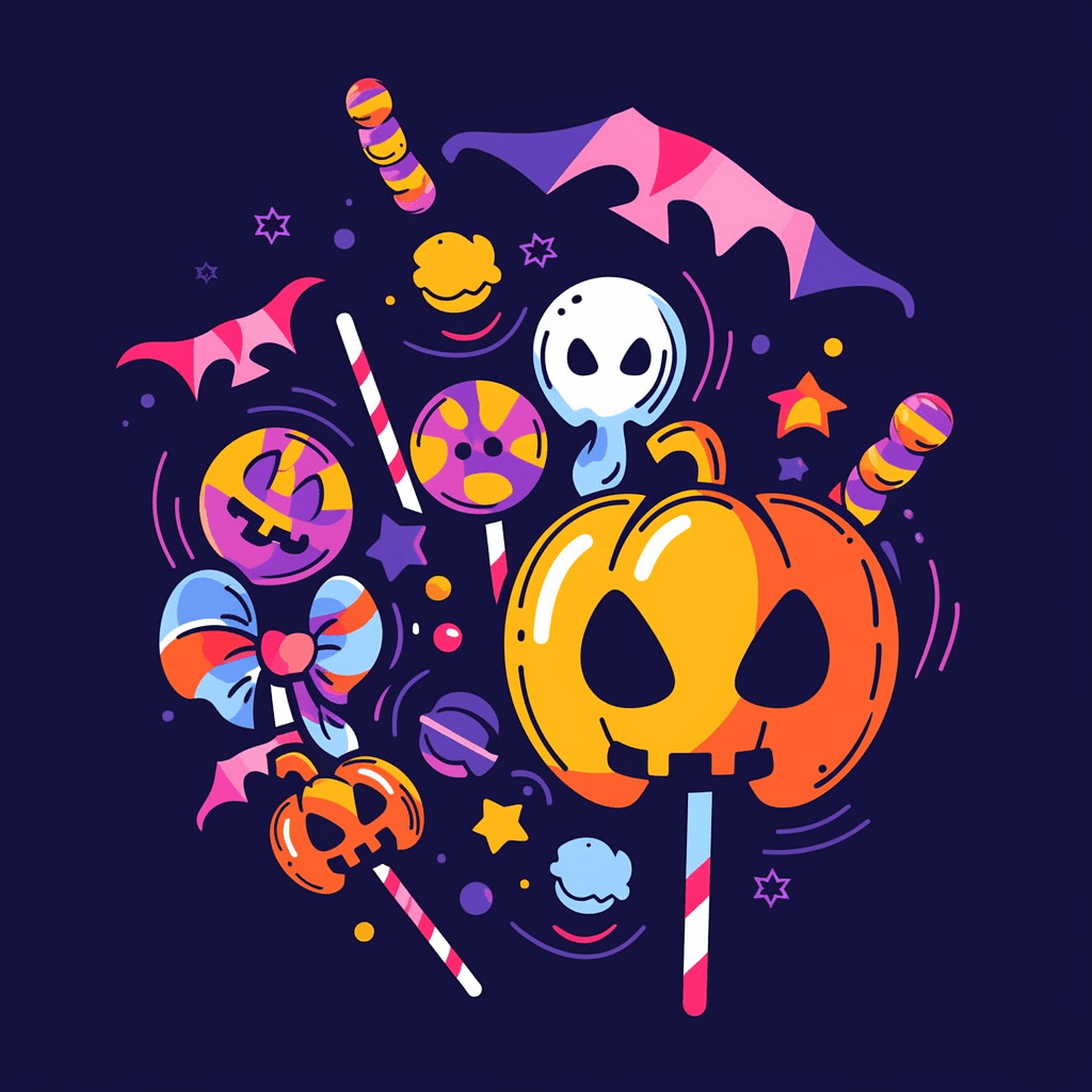 Halloween Lollipop Show original repeating artwork