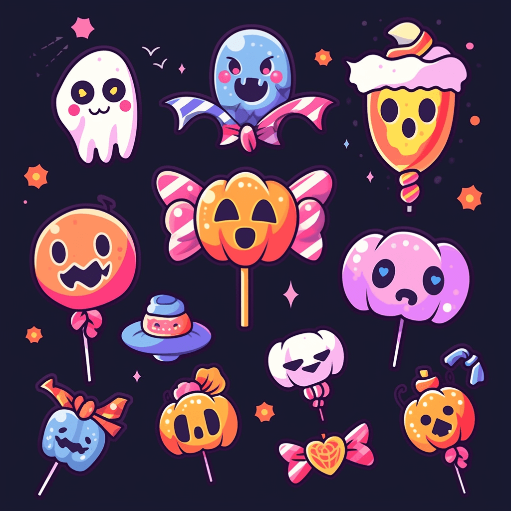 Halloween Lollipop Picnic original repeating artwork