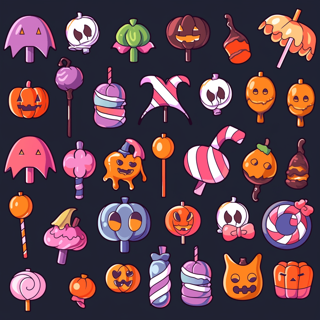 Halloween Lollipop Gang original repeating artwork