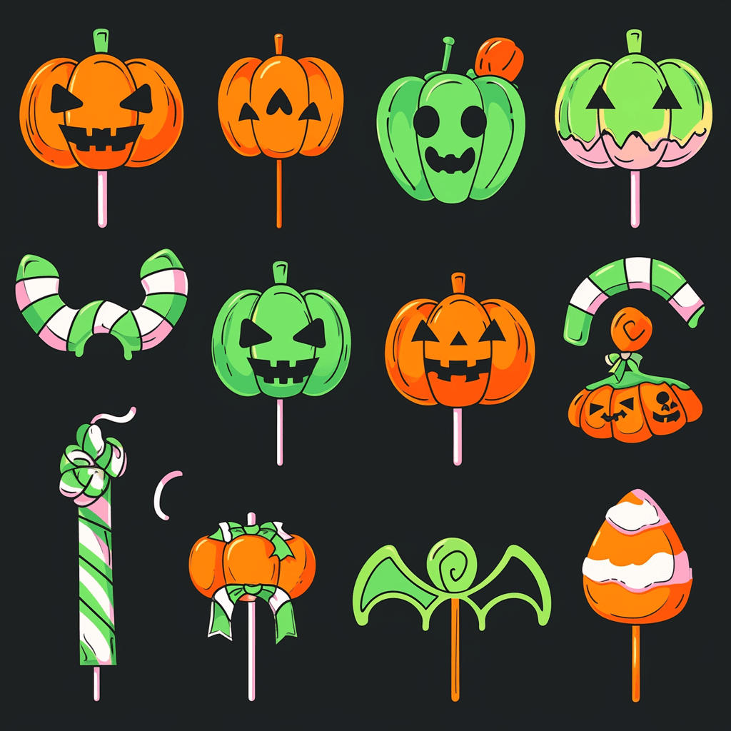 Halloween Lollipop Bop original repeating artwork
