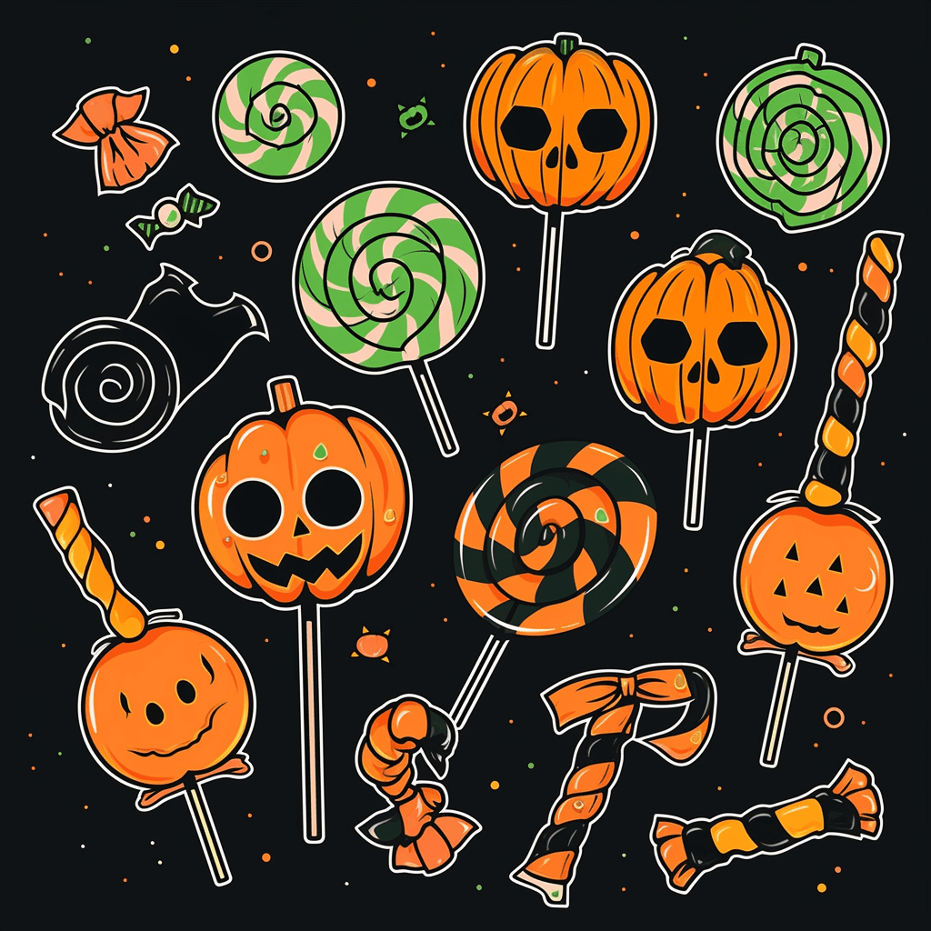 Halloween Lollipop Carnival original repeating artwork