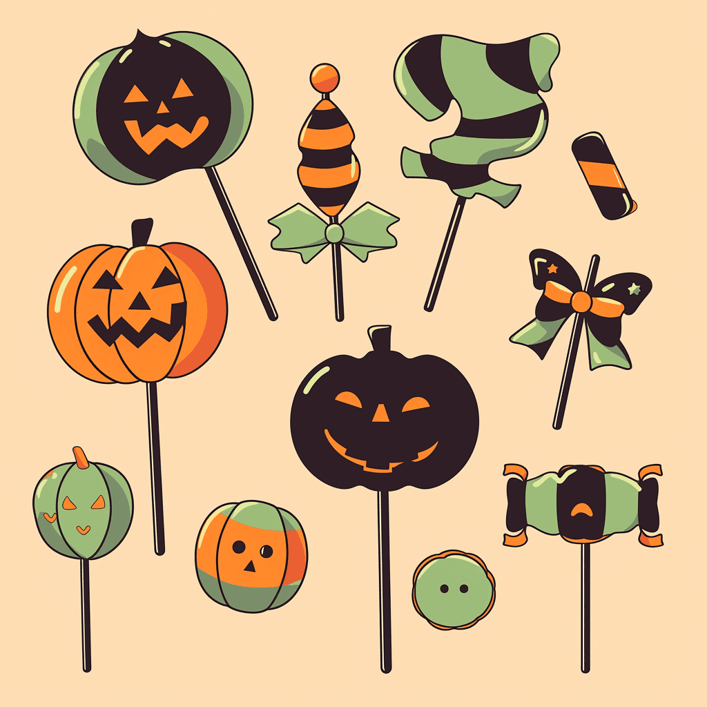 Halloween Lollipop Squad original repeating artwork