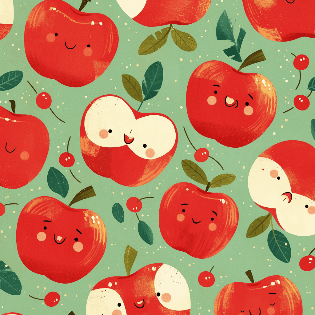 Apple Pastel original repeating artwork