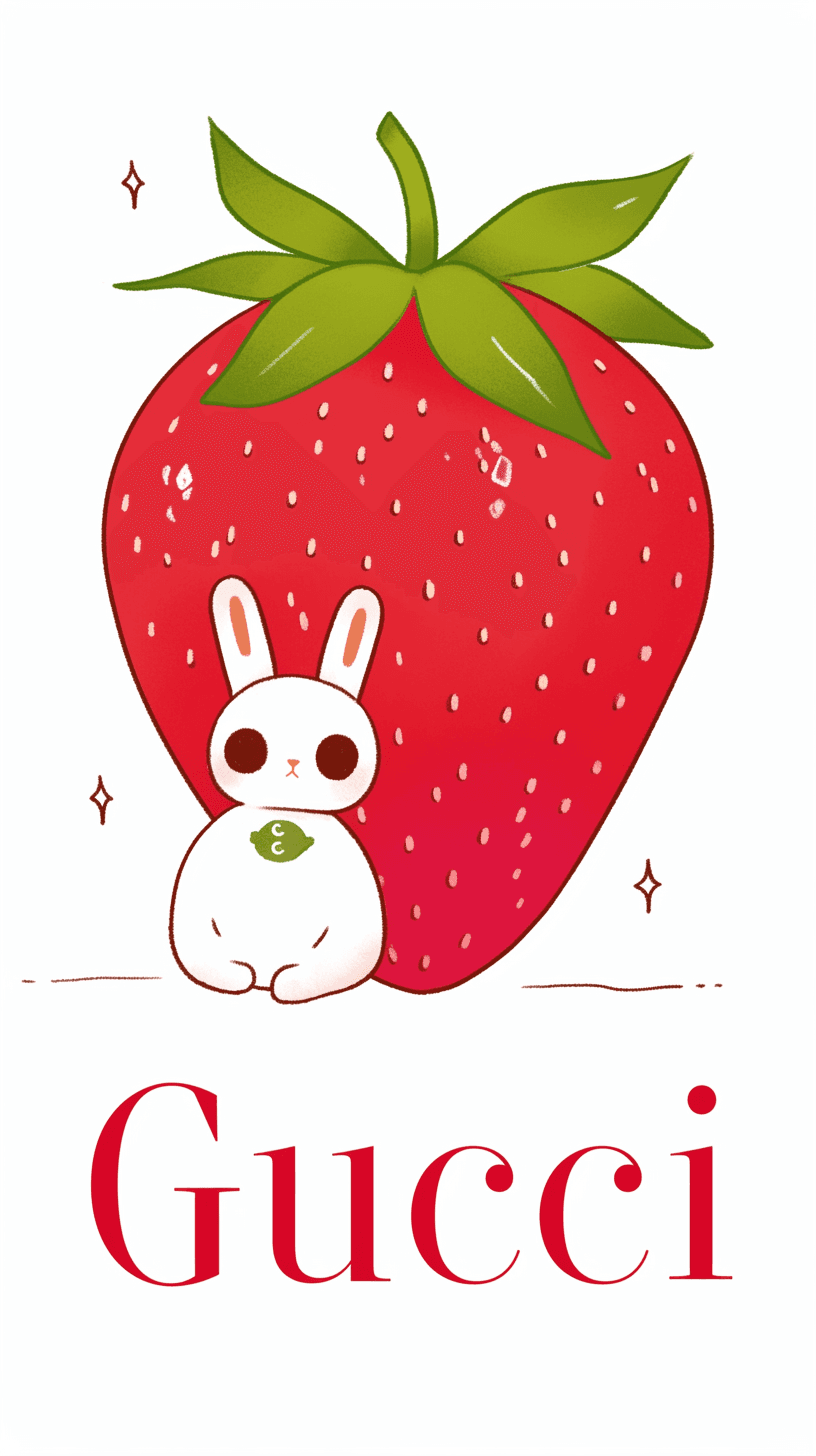 Strawberry Play original repeating artwork