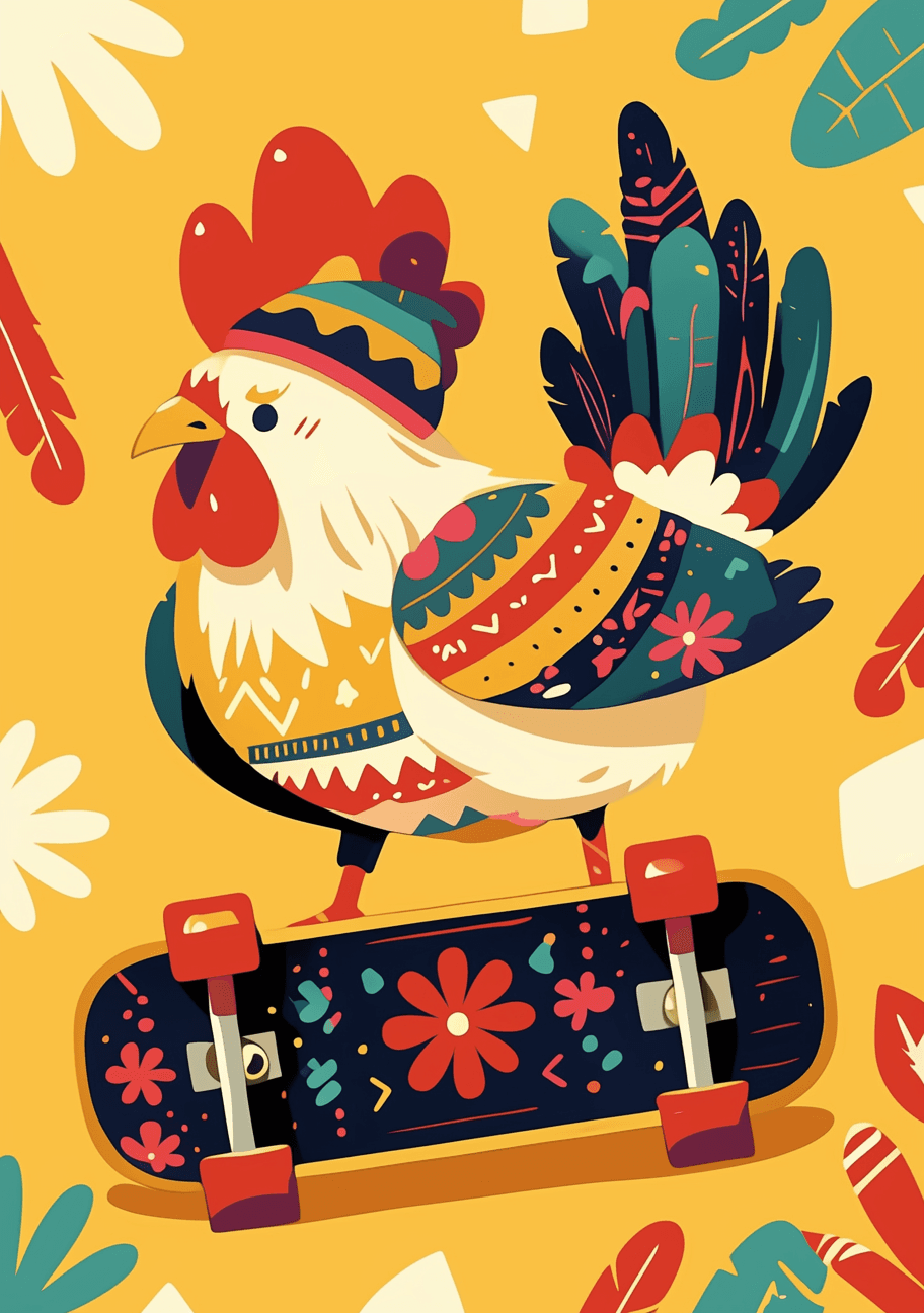Chicken Burst original repeating artwork