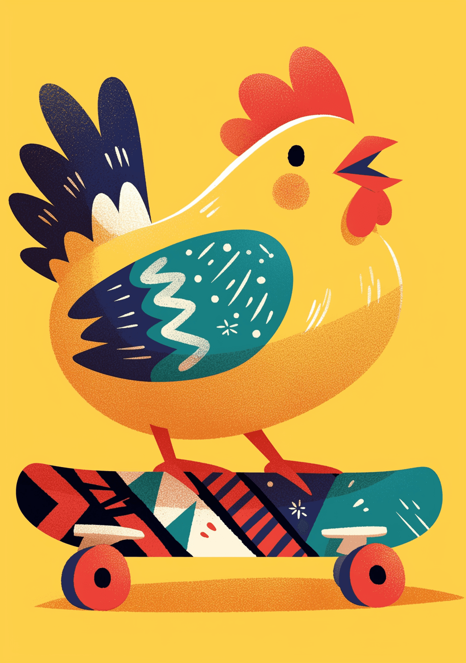 Chicken Parade original repeating artwork