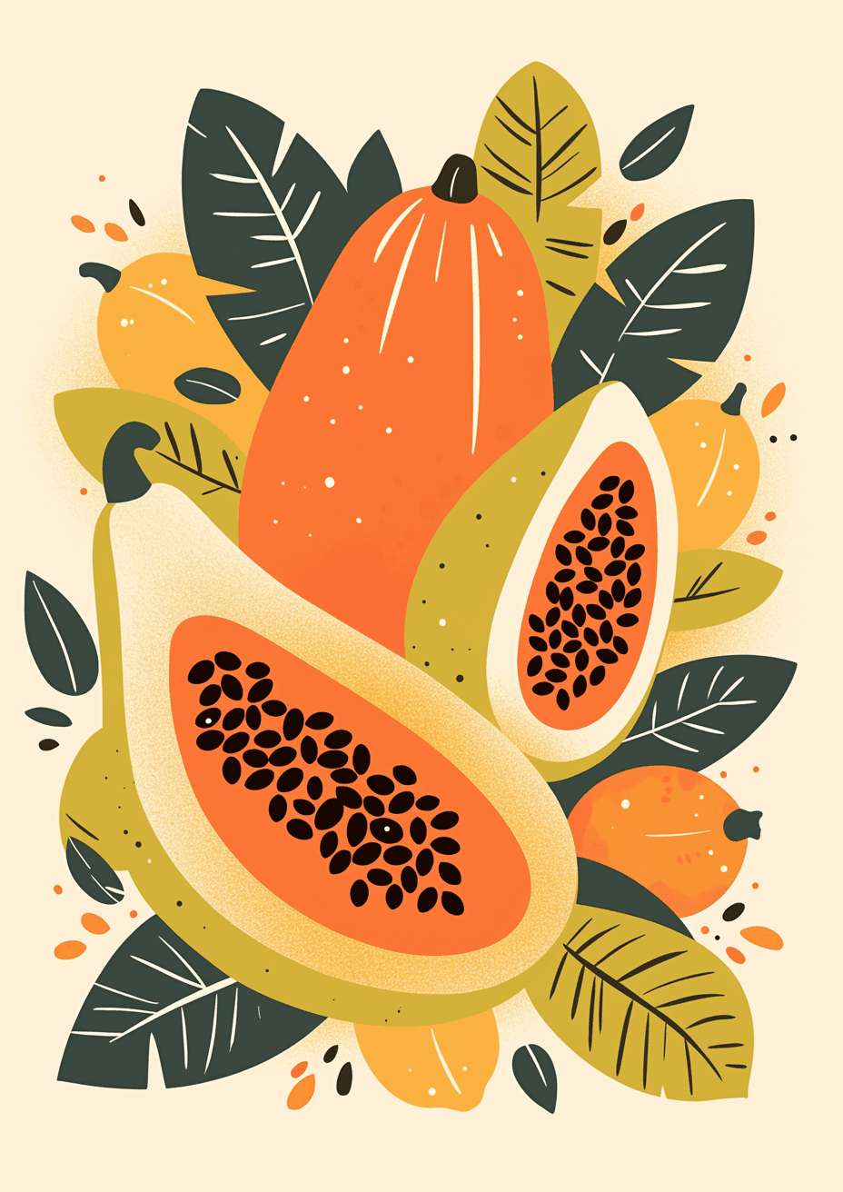 Papaya 001 original repeating artwork