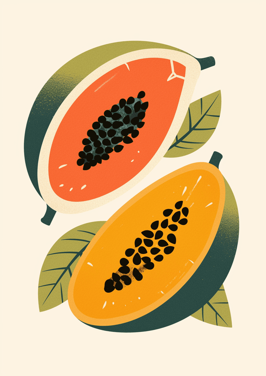 Papaya original repeating artwork