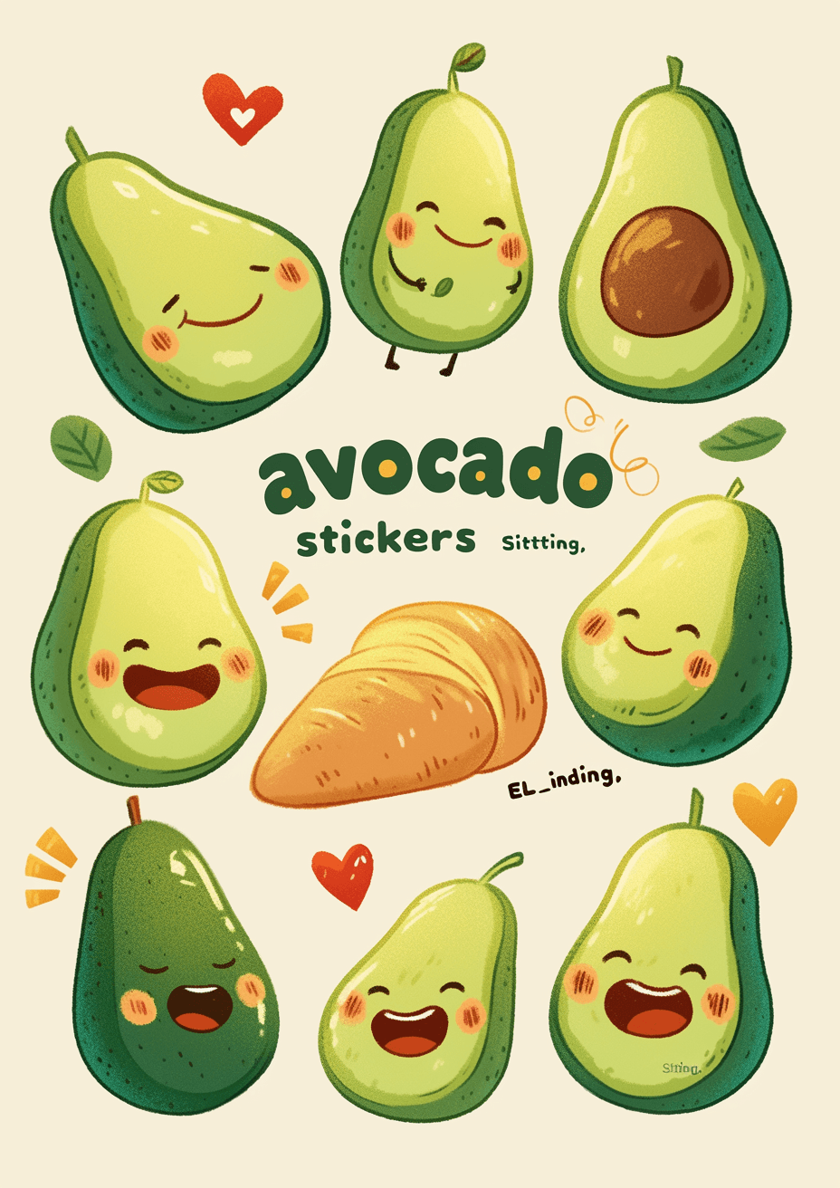 Avocado Carnival original repeating artwork