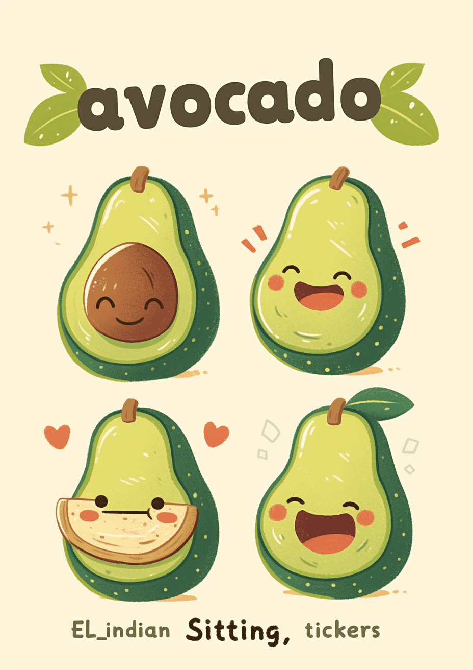 Avocado Picnic original repeating artwork