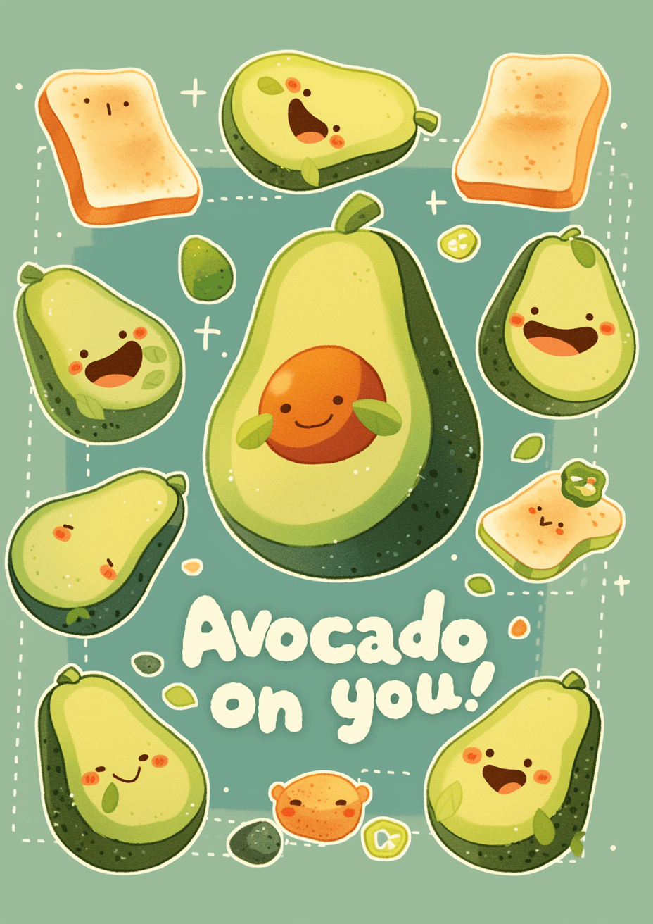 Avocado Bounce original repeating artwork