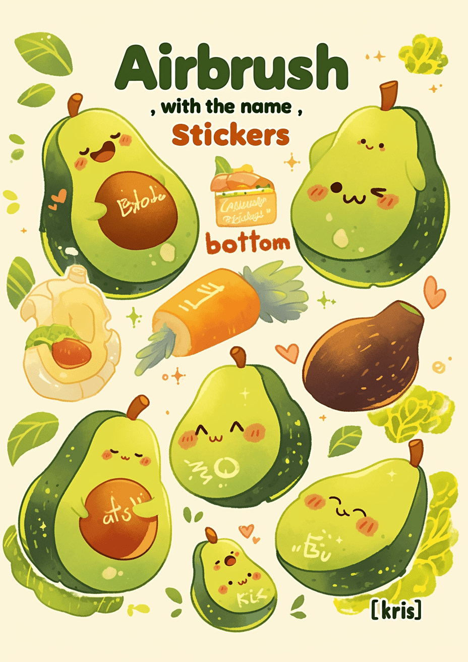 Avocado Bop original repeating artwork