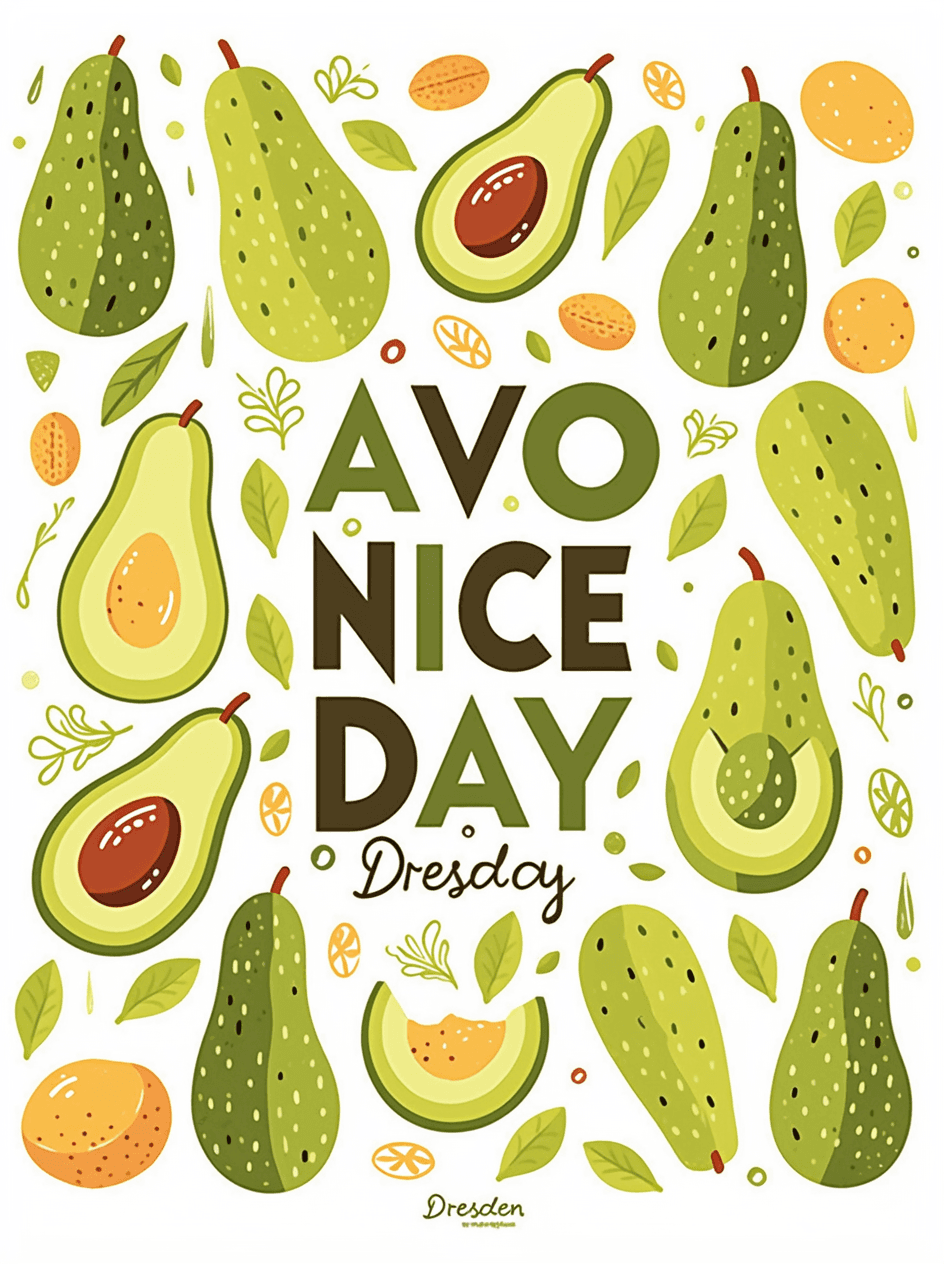 Avocado Pastel original repeating artwork