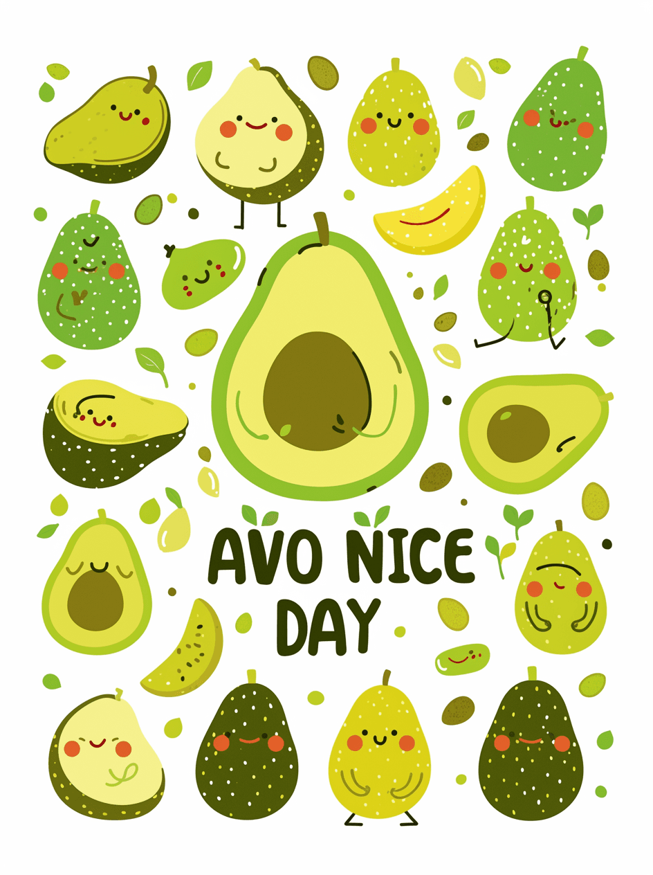 Avocado Kick original repeating artwork