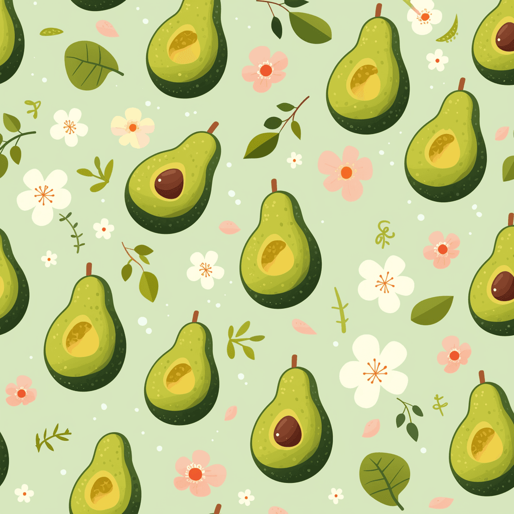 Avocado Parade original repeating artwork