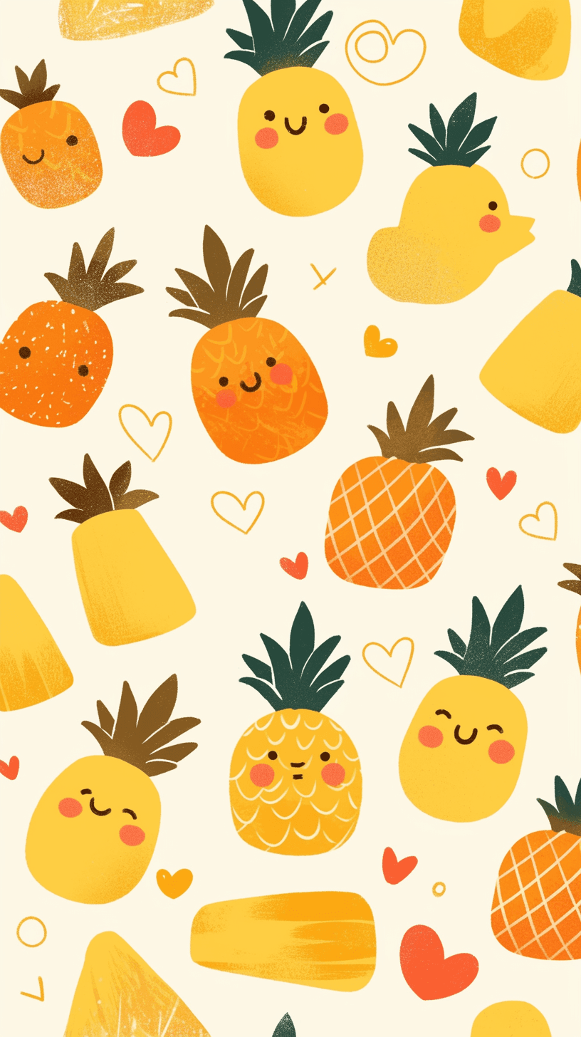Pineapple Sunrise original repeating artwork