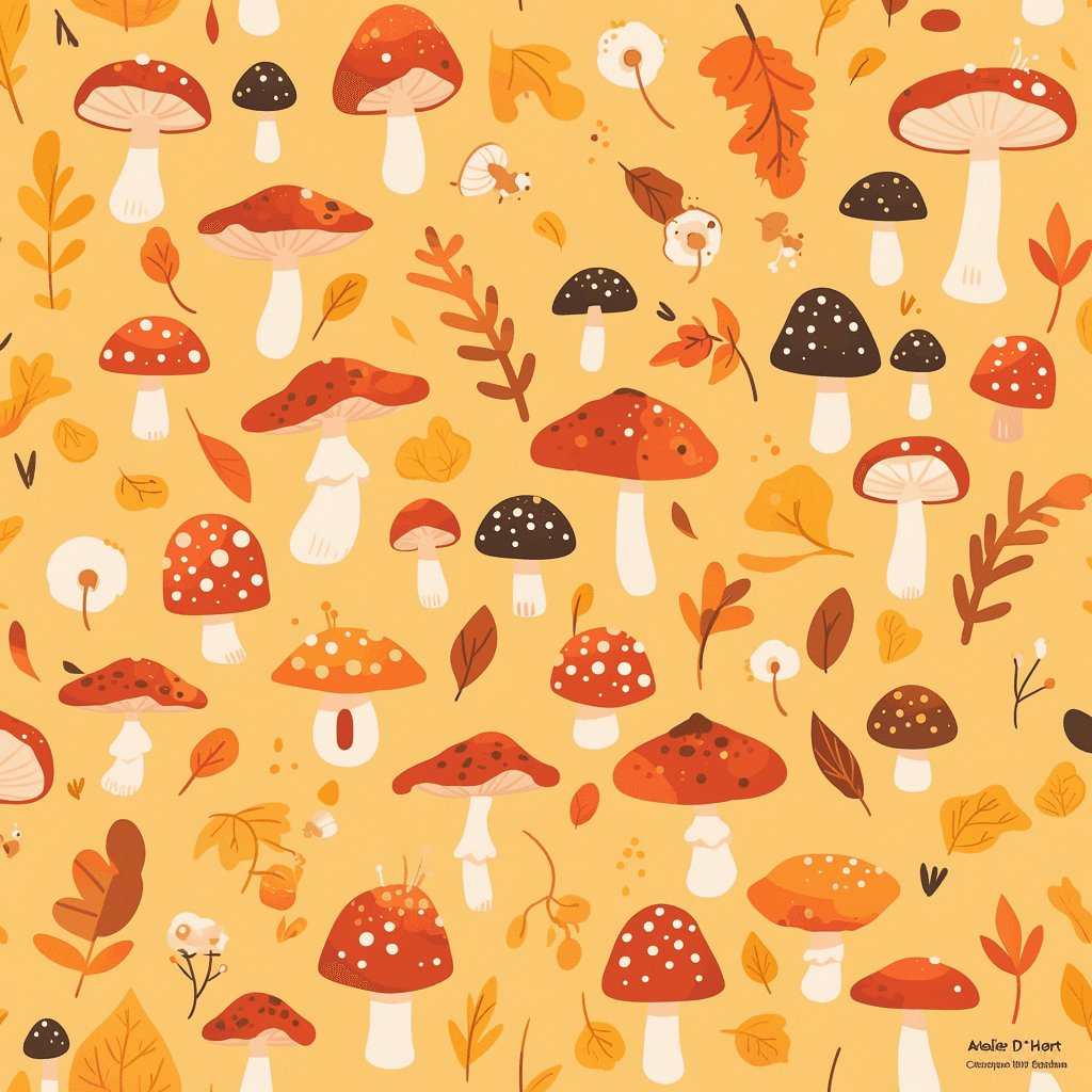 Mushroom Show original repeating artwork