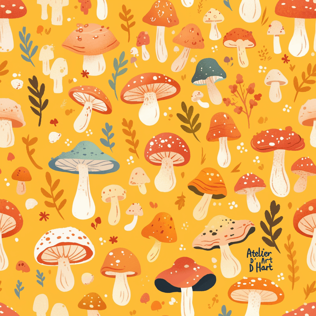 Mushroom Groove original repeating artwork