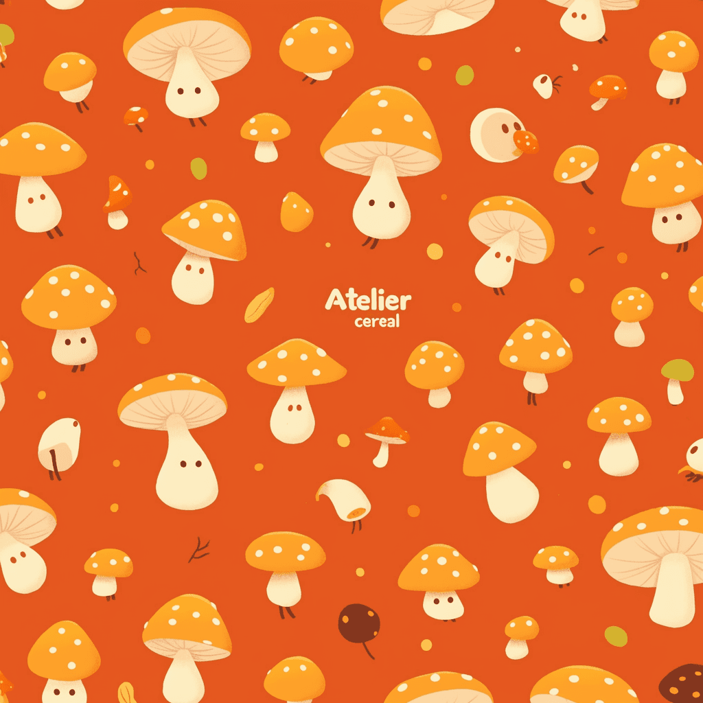 Mushroom Rhythm original repeating artwork