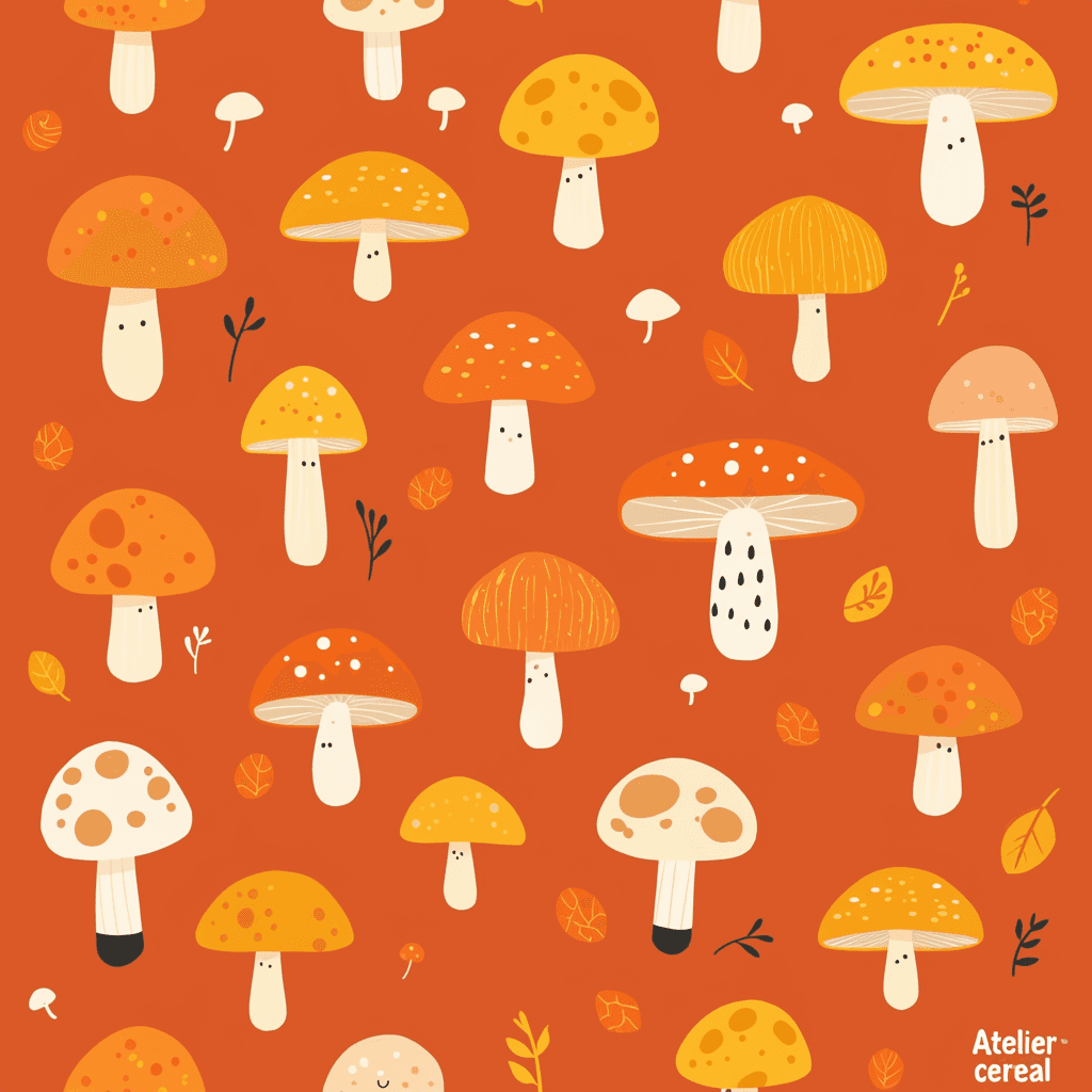 Mushroom Squad original repeating artwork