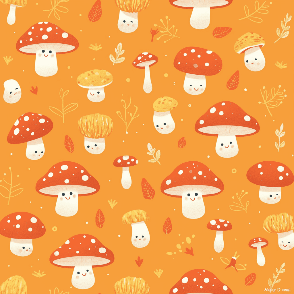 Mushroom Kick original repeating artwork
