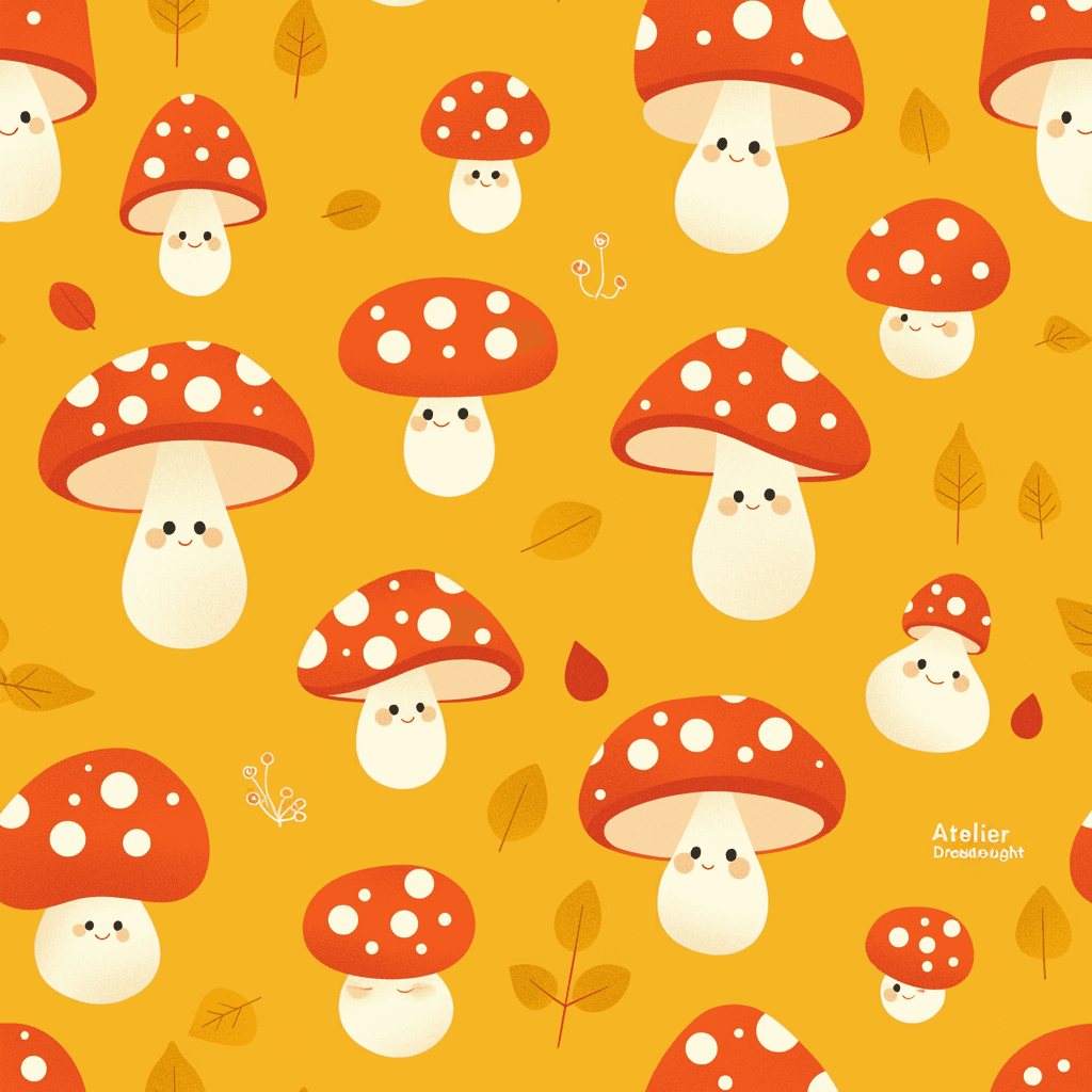 Mushroom Team original repeating artwork