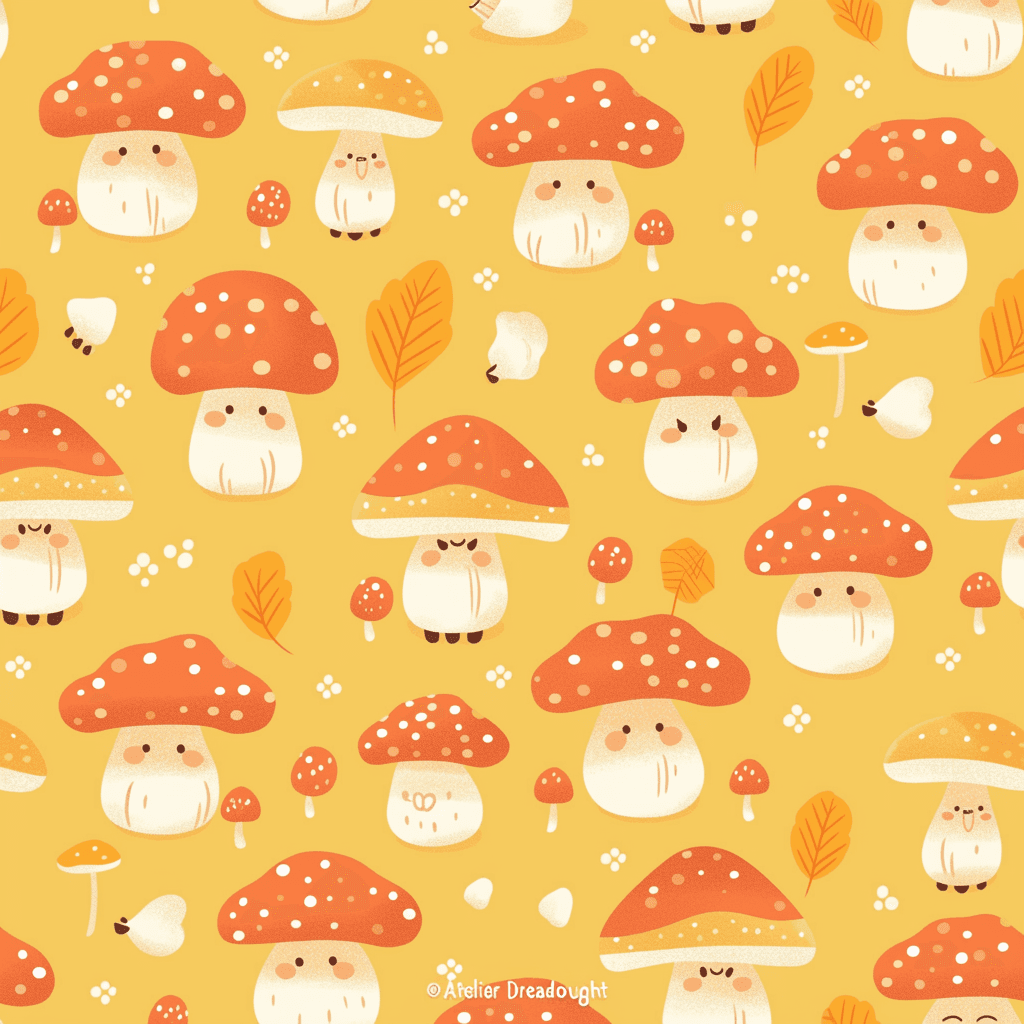 Mushroom Session original repeating artwork