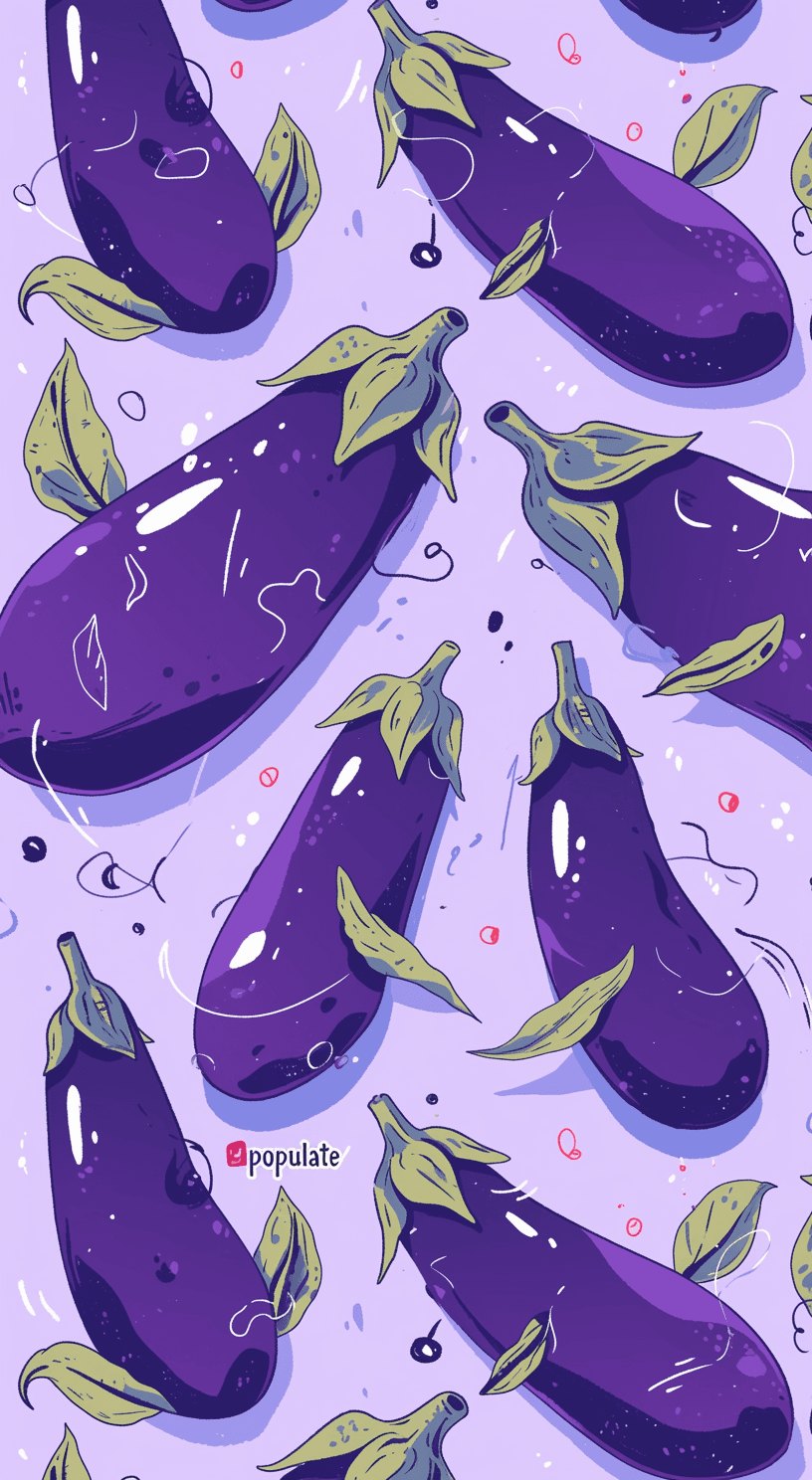Eggplant Tribe original repeating artwork