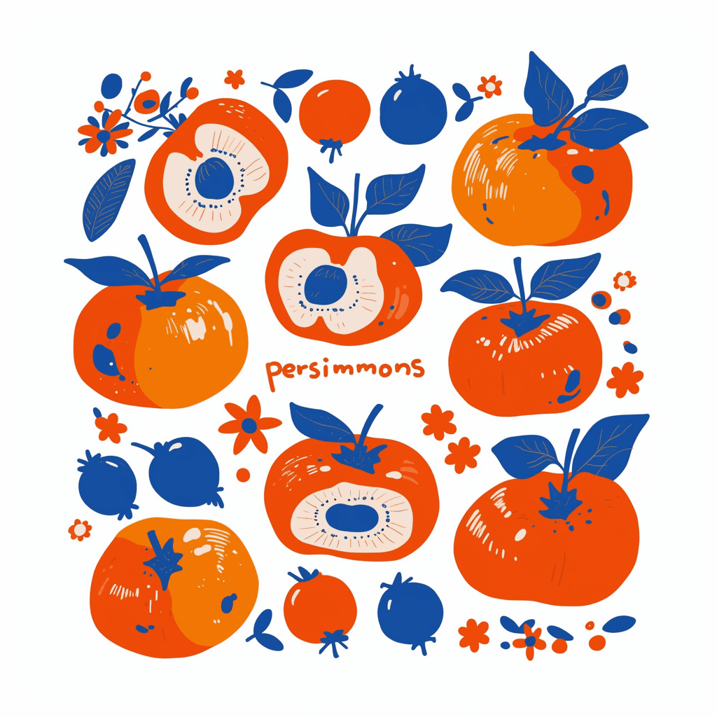 Persimmon Parade original repeating artwork