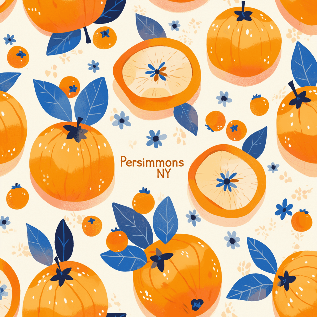 Persimmon Pals original repeating artwork