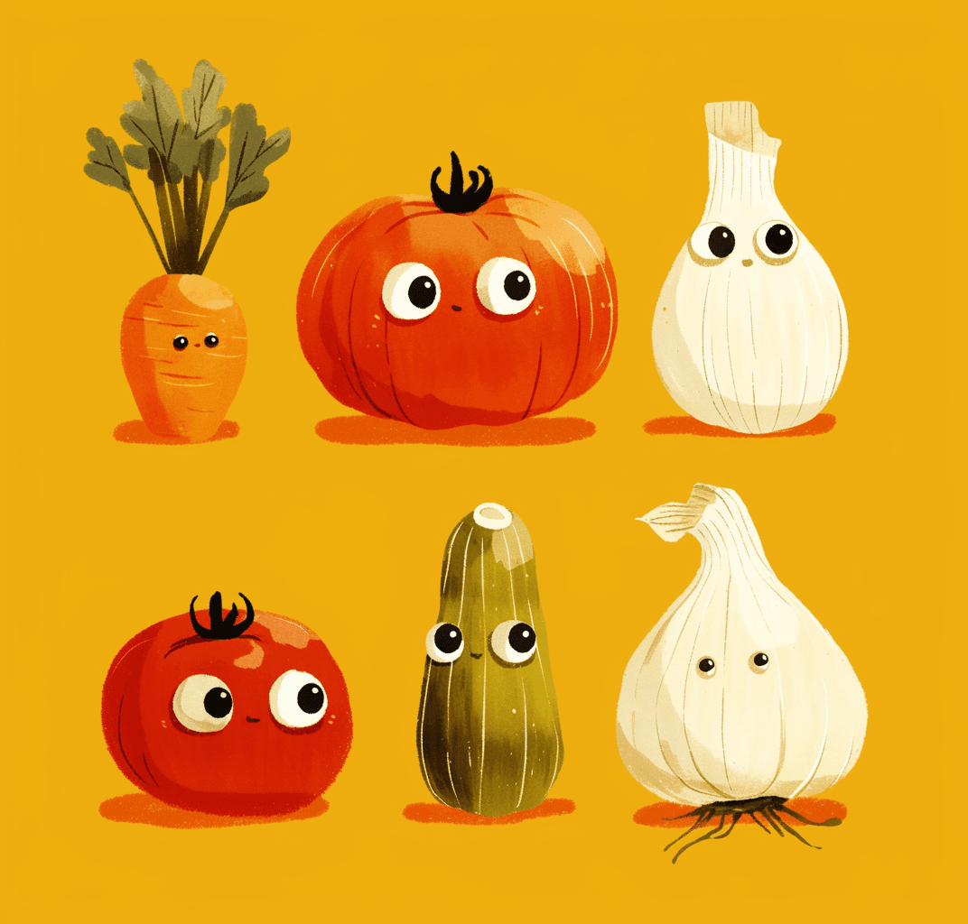 Veggies Rhythm original repeating artwork
