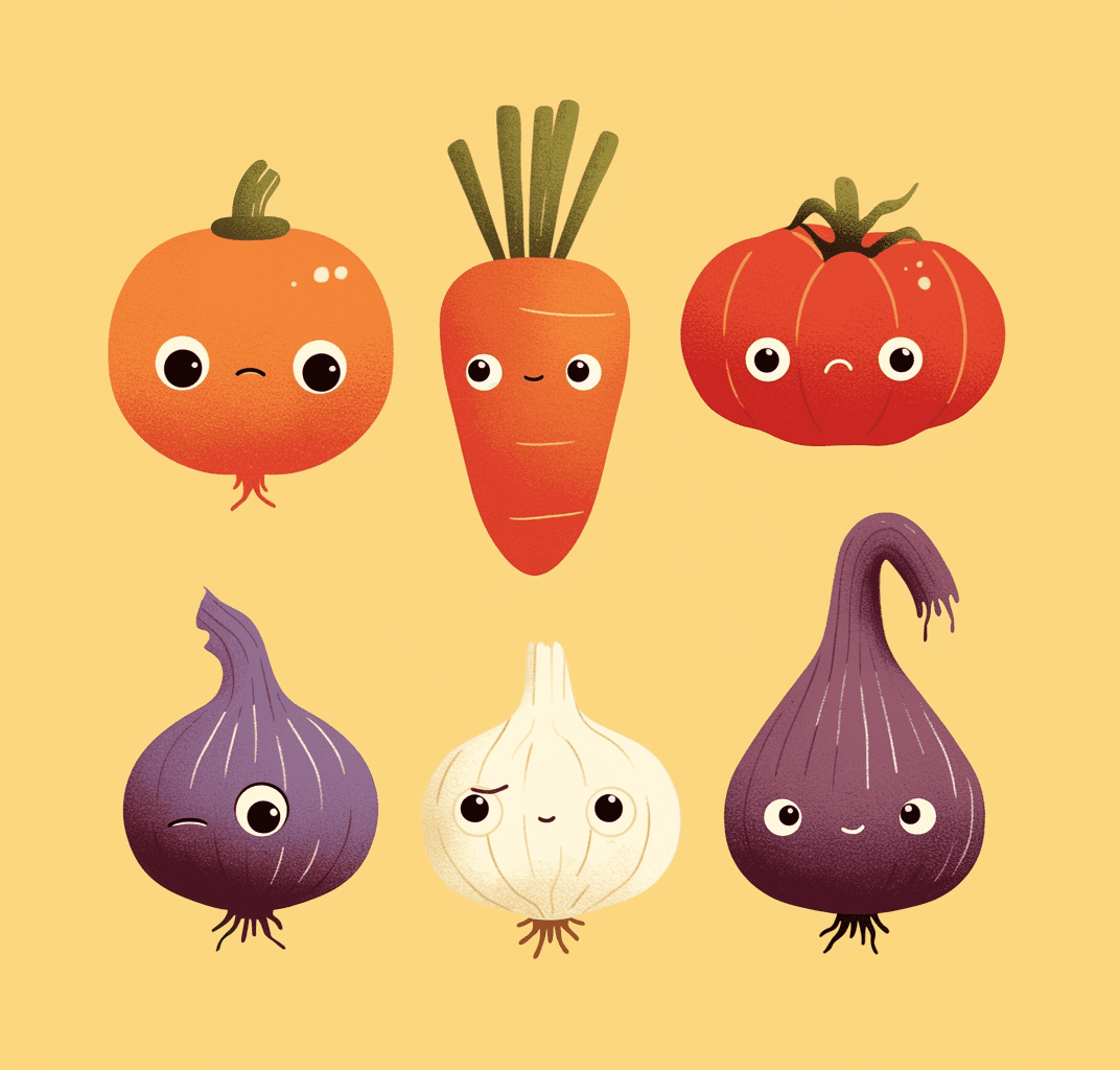 Veggies Roam original repeating artwork