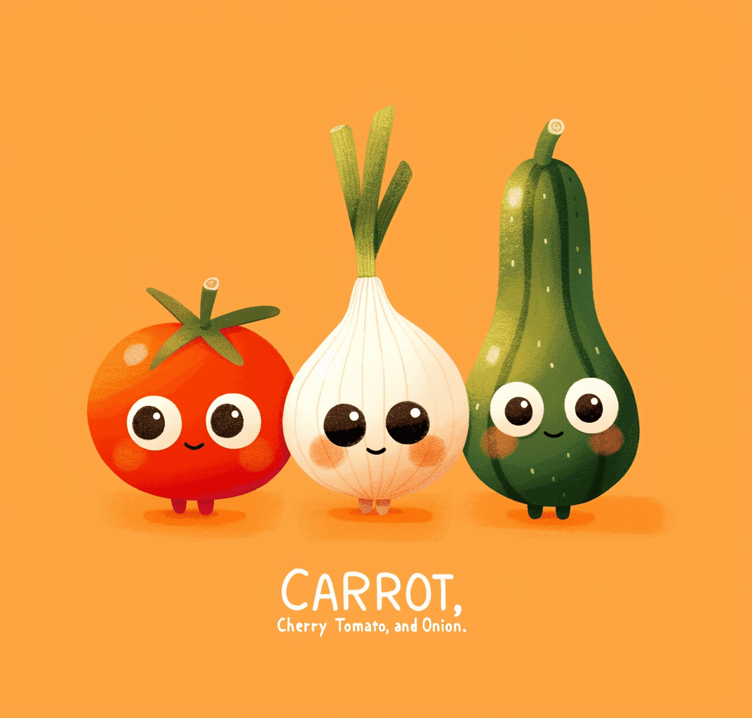 Veggies Picnic original repeating artwork