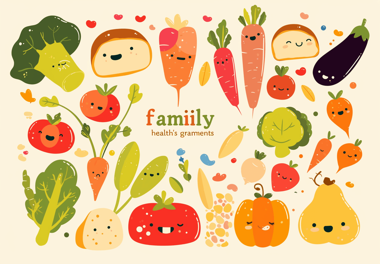 Veggies Gleam original repeating artwork