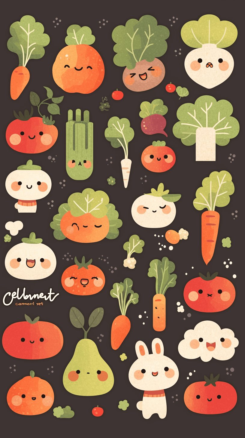 Veggies Carnival original repeating artwork