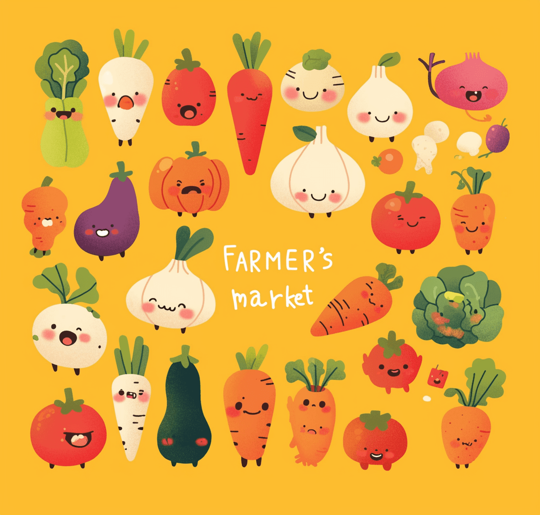 Veggies Crew original repeating artwork