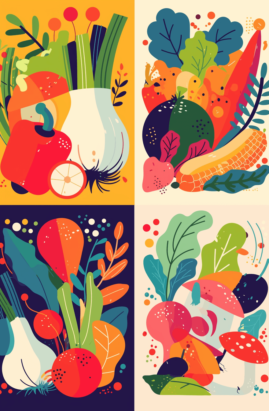 Veggies Gang original repeating artwork