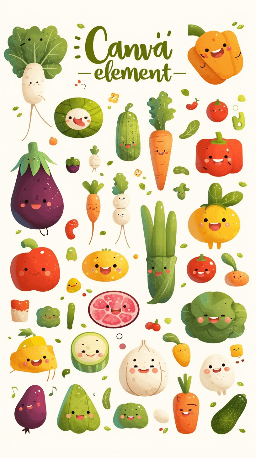 Veggies Shine original repeating artwork