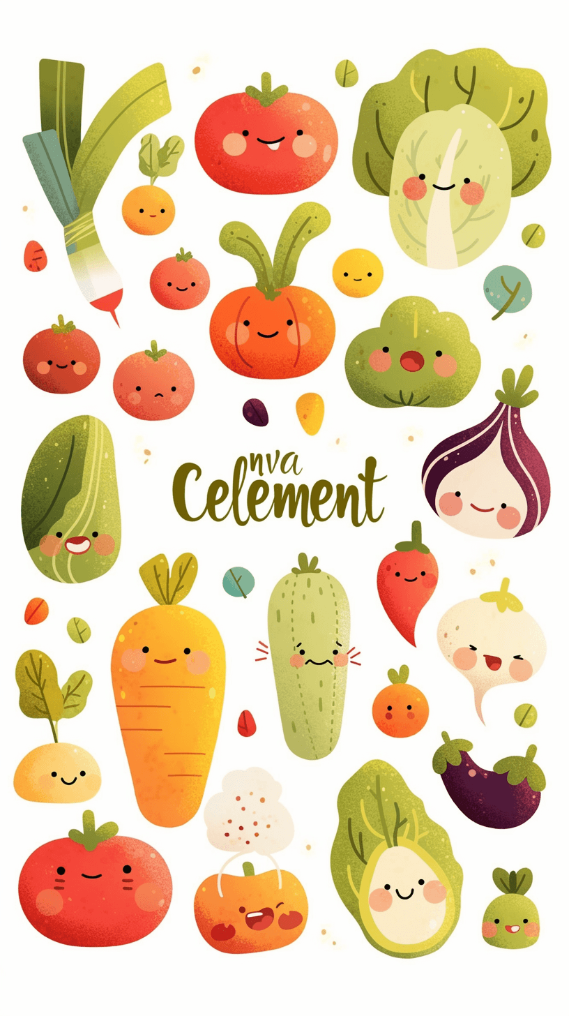 Veggies Bounce original repeating artwork