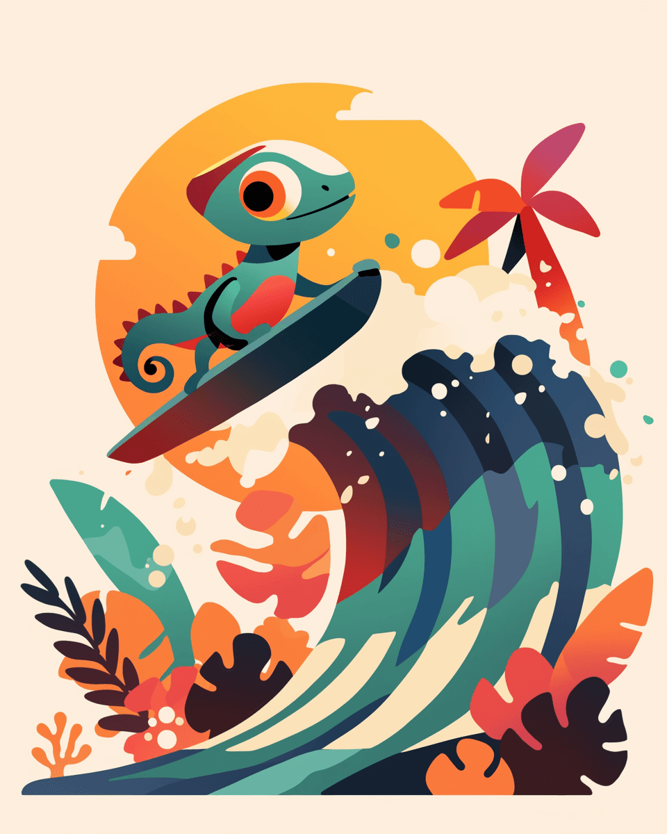 Lizard Club original repeating artwork