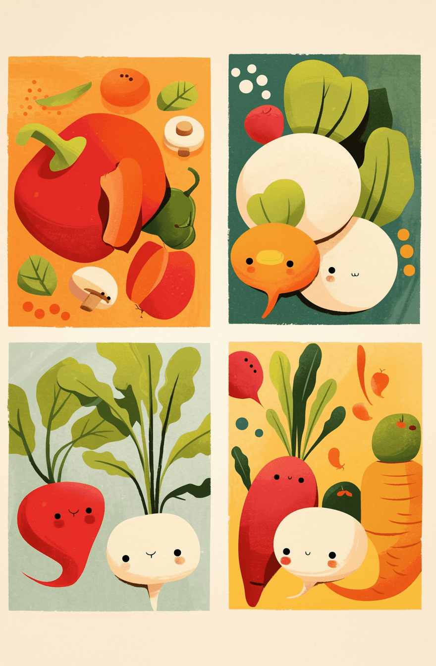 Veggies Beats original repeating artwork