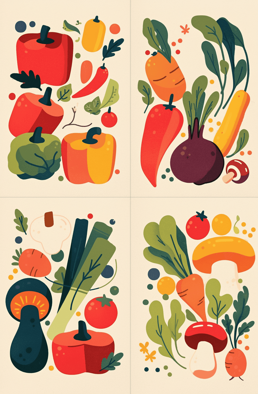 Veggies Jam original repeating artwork
