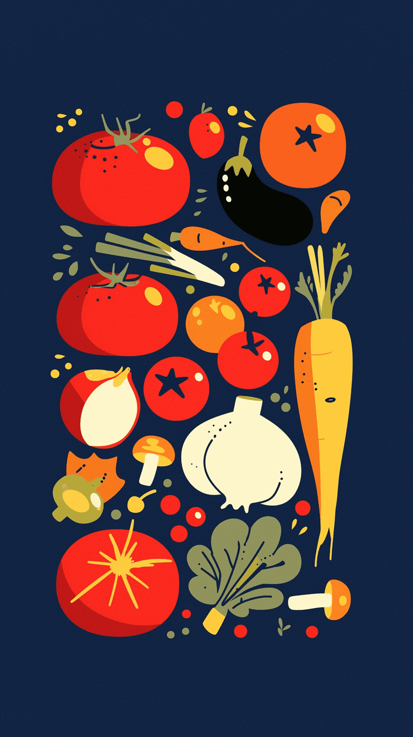 Veggies Slide original repeating artwork